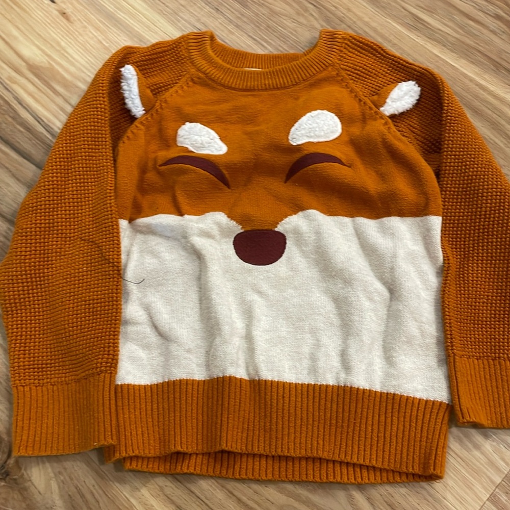 Cat & Jack fox sweater like new size 3T